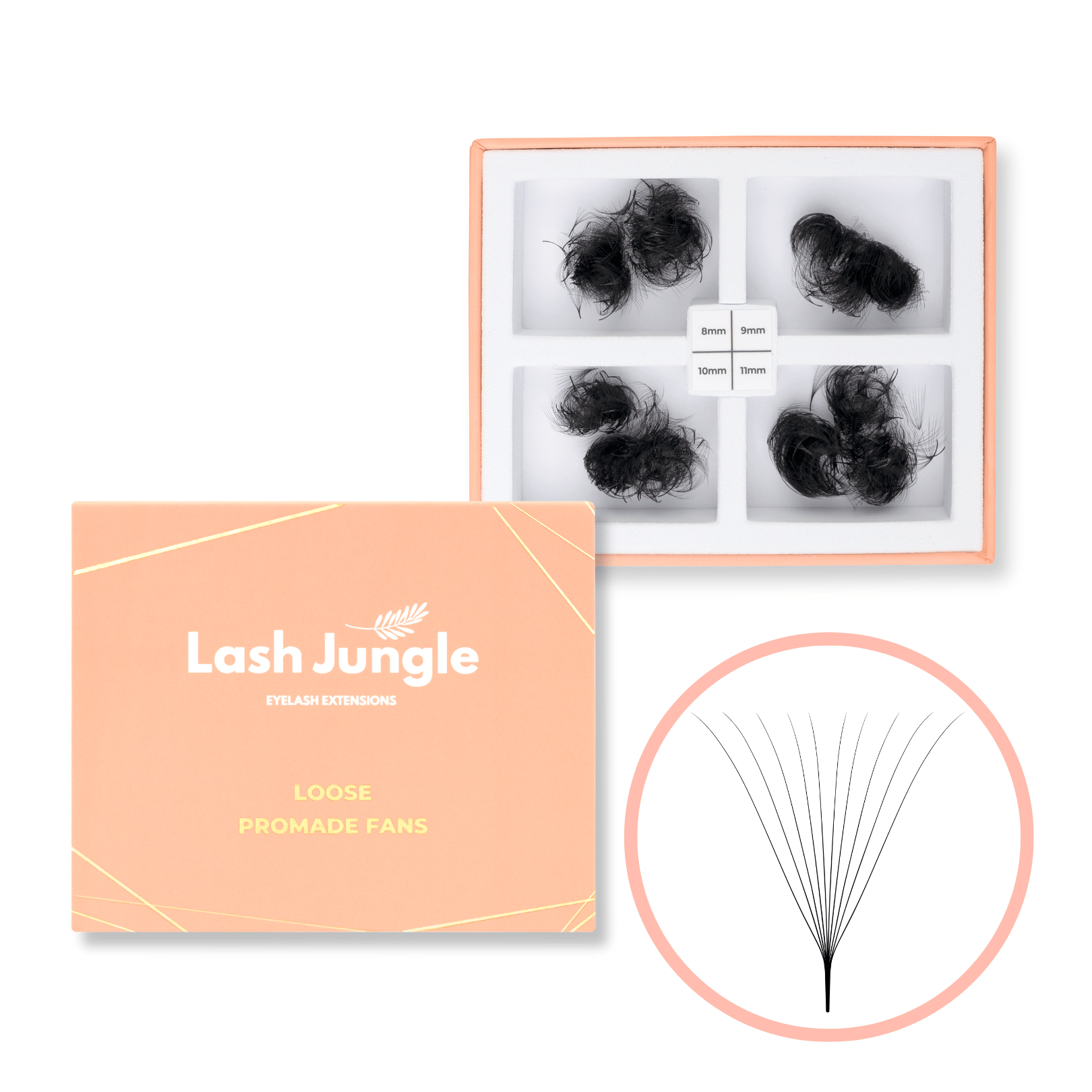 10D Loose 0.03 Promade Fans - 1000 Premade Volume Lashes Loose fans