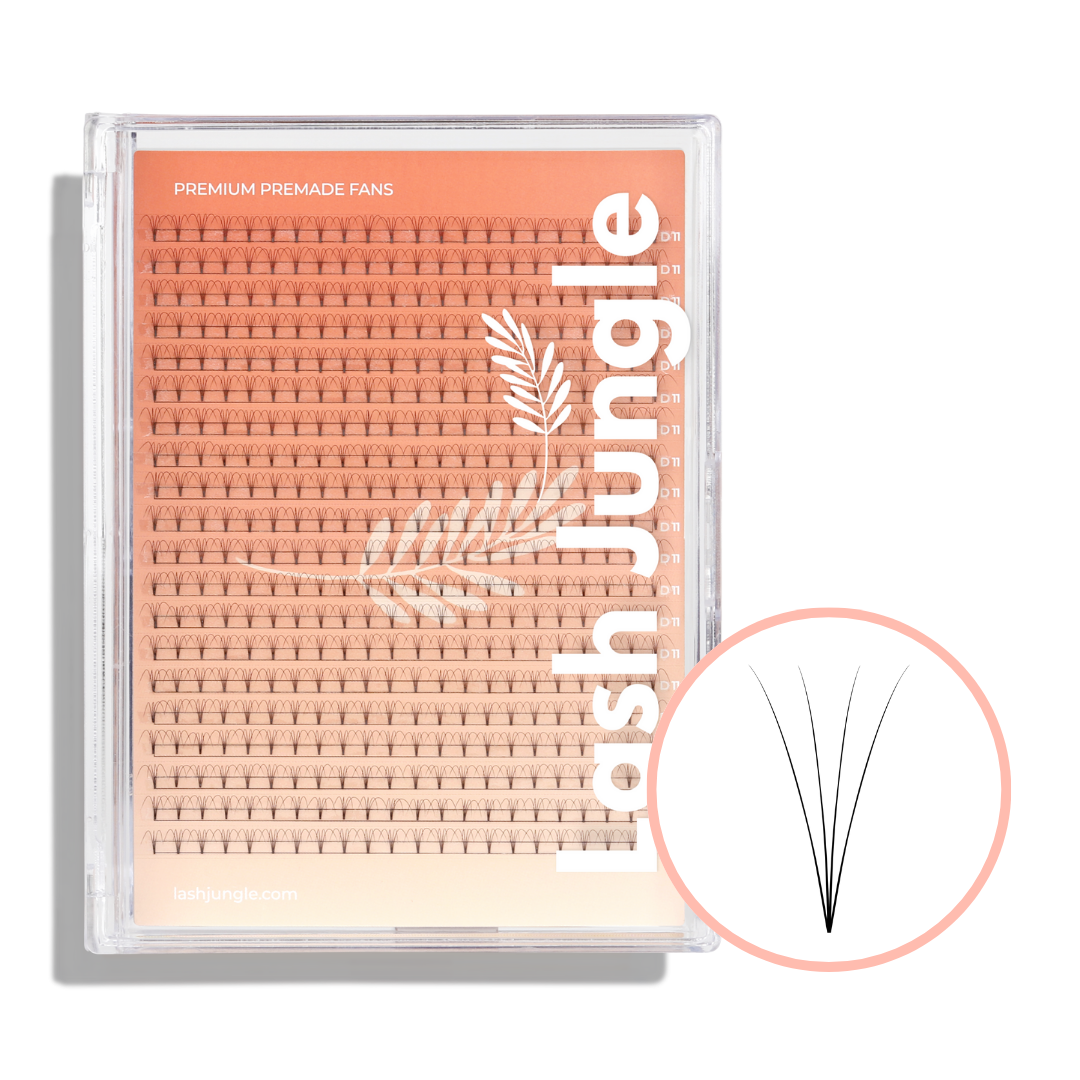 4D Premade Volume Fans Ultra Dark Short Stem