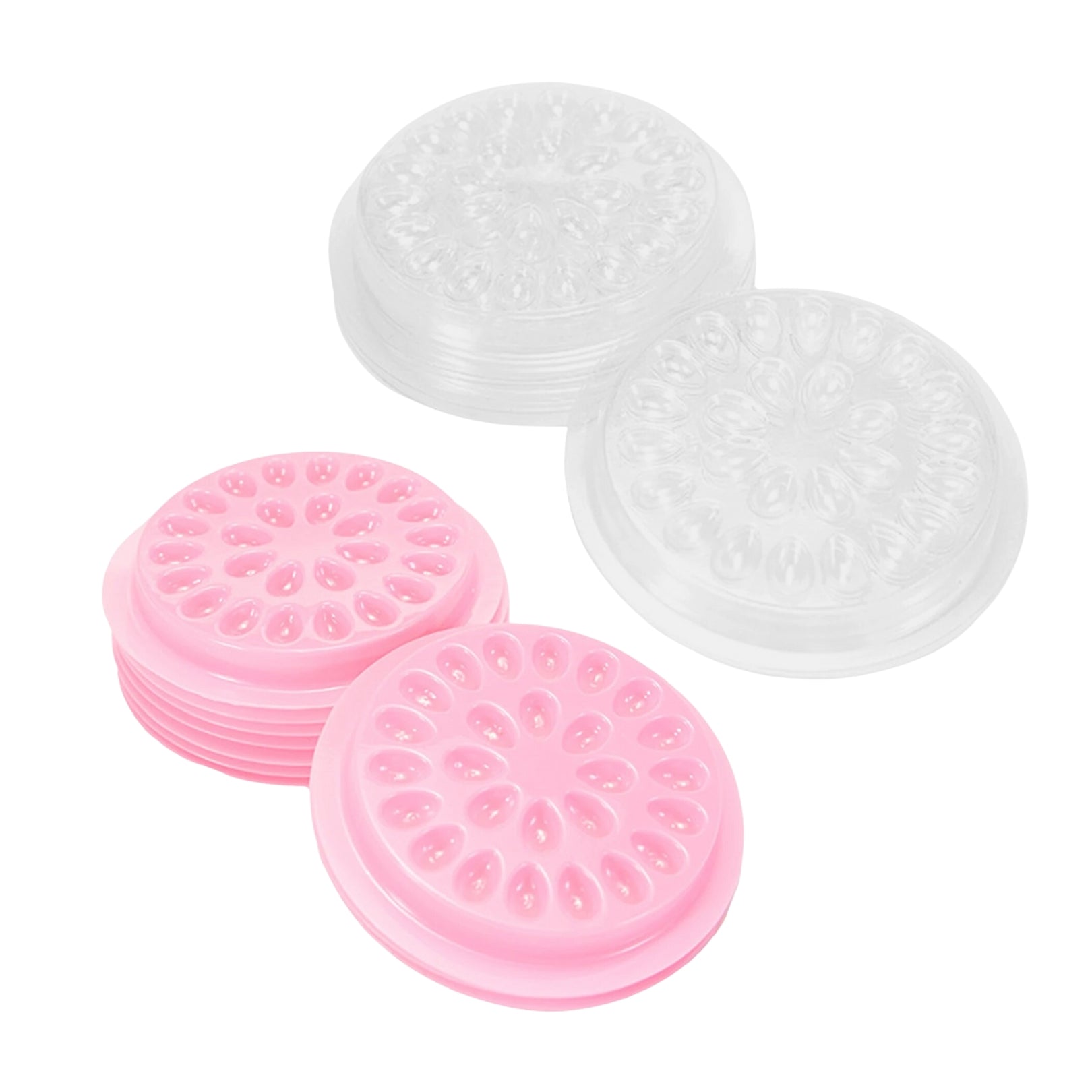 Lash Glue Well Holder Tray Flower Shape Adhesive Pallet - Pink & White