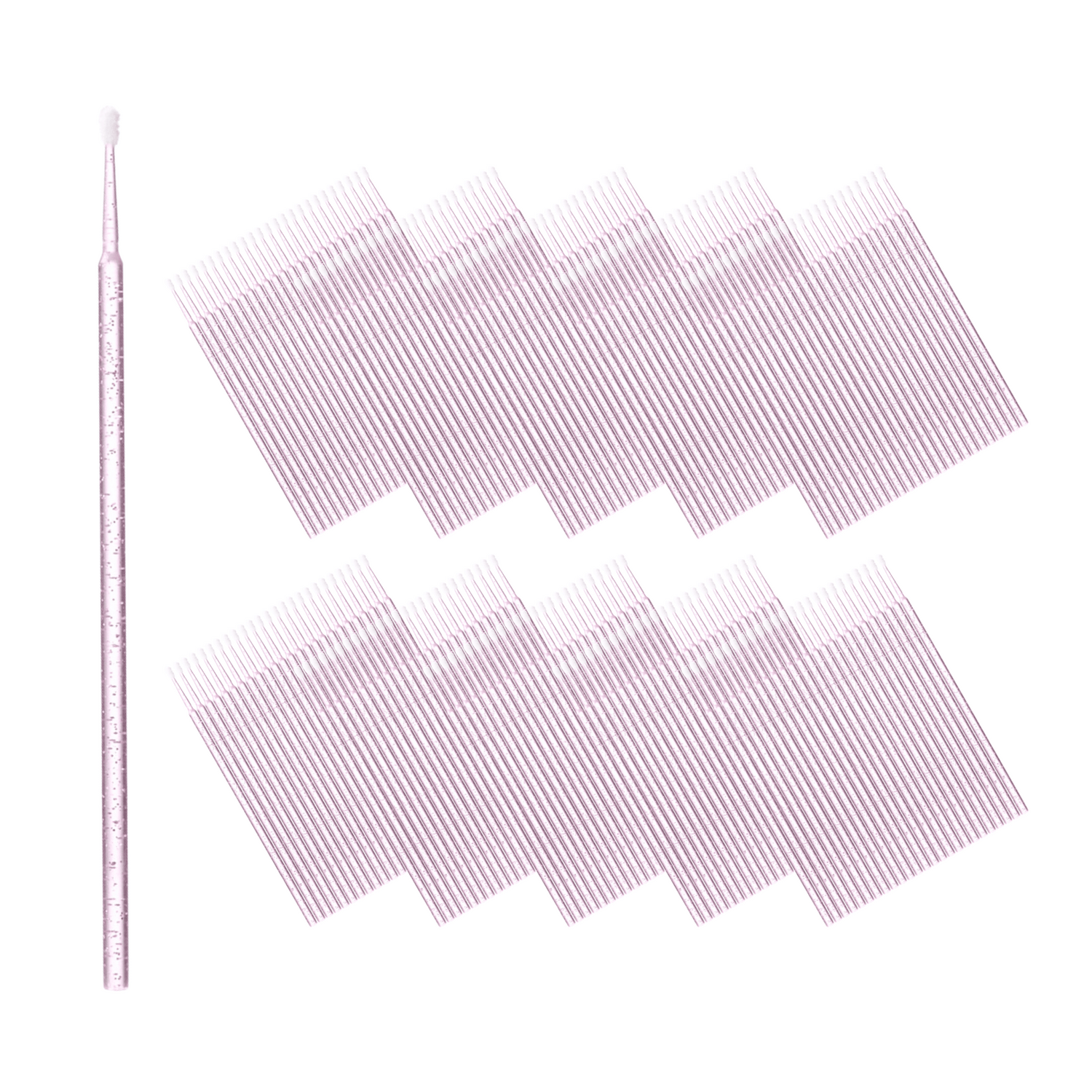 Micro Brush Applicators Lash Jungle Pink Glitter, 10 Pack
