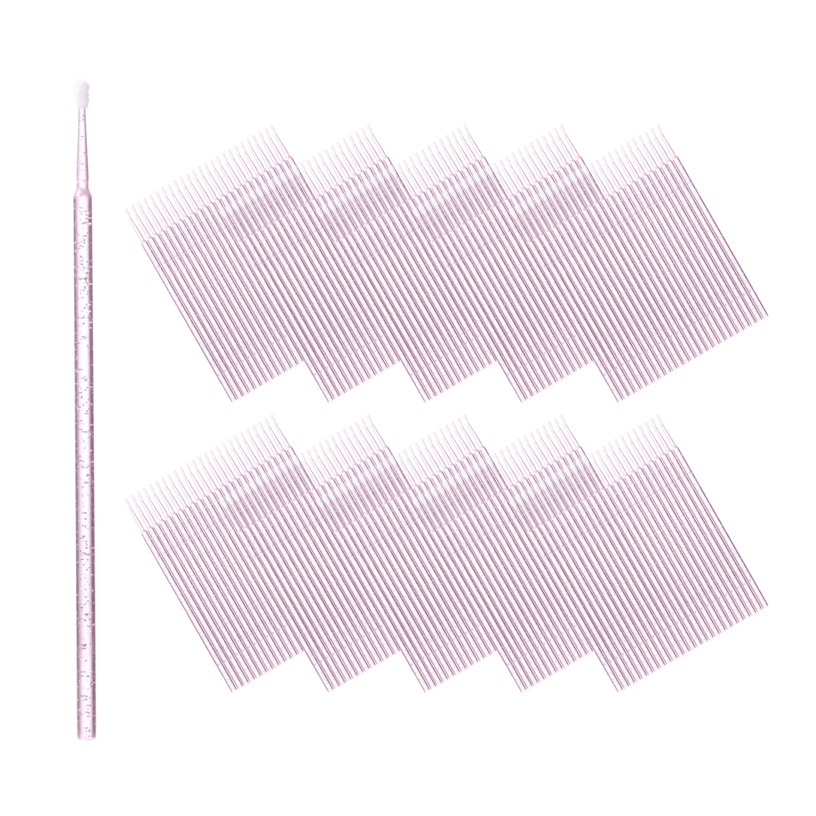 Micro Brush Applicators Lash Jungle Pink Glitter, 10 Pack