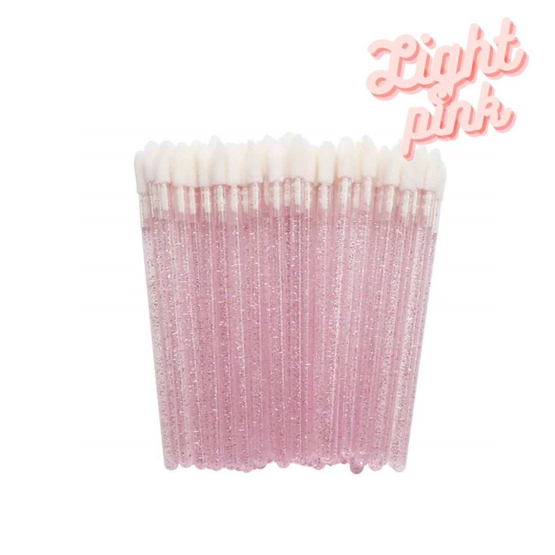 Flocked Applicator Brushes for Eyelash Extension Glitter - Light Pink