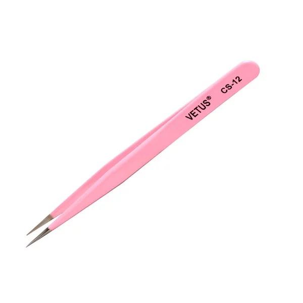 Vetus CS-12 Tweezers for Eyelash Extension Pink