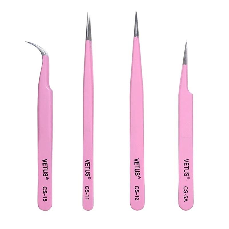 Vetus CS-11 Tweezers for Eyelash Extension Pink