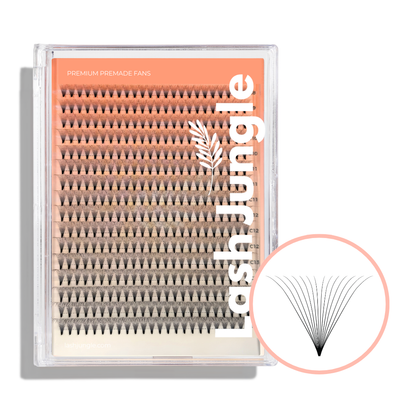 14D Premade Volume Fans Ultra Dark Short Stem