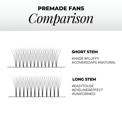 2D Premade Volume Fans Ultra Dark Short Stem