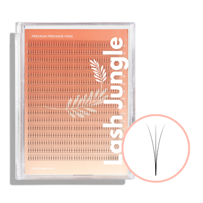 3D Premade Volume Fans Ultra Dark Long Stem