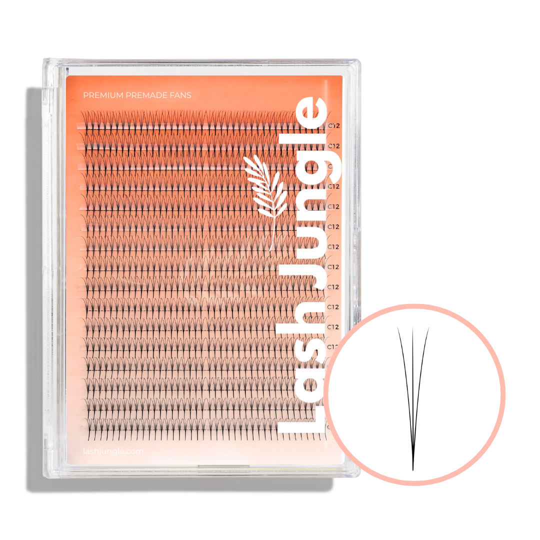 3D Premade Volume Fans Ultra Dark Pointy Stem