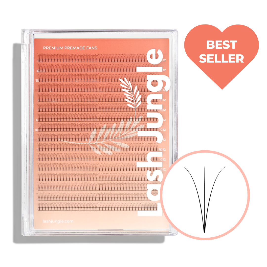 3D Premade Volume Fans Ultra Dark Short Stem