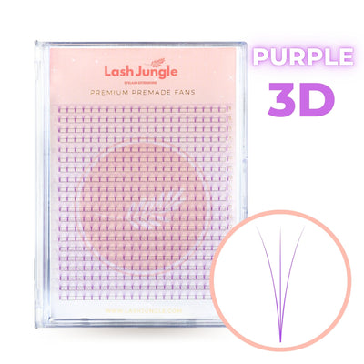 3D Purple premade fans short stem