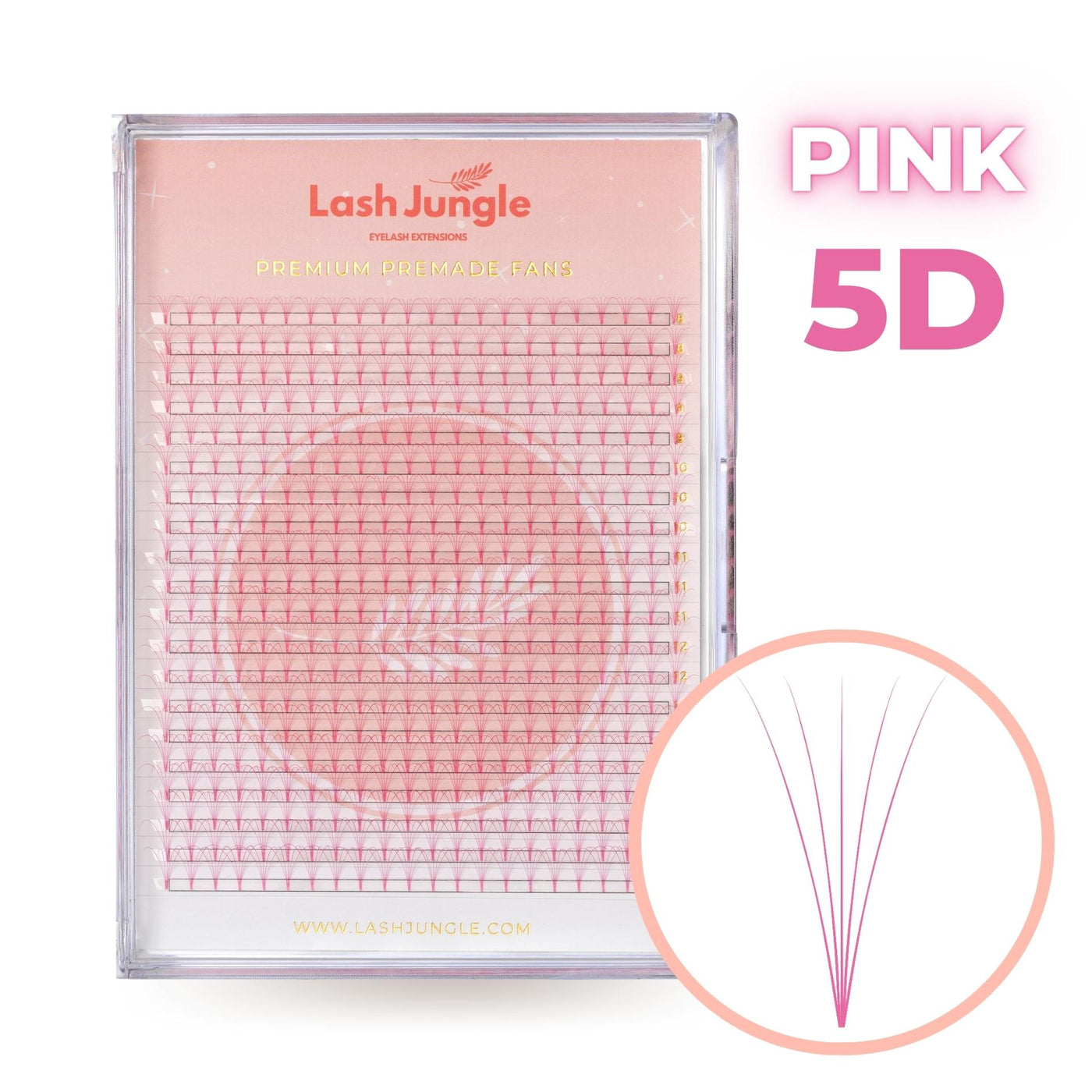 5D pink coloured premade fans