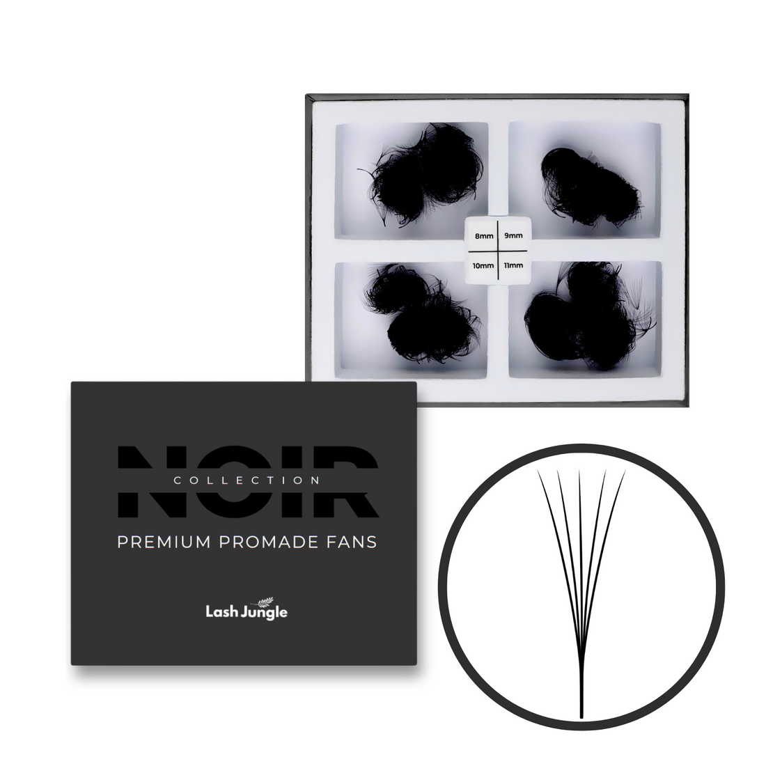 5D Narrow Loose Promade Fans (1000 Fans) - NOIR Collection