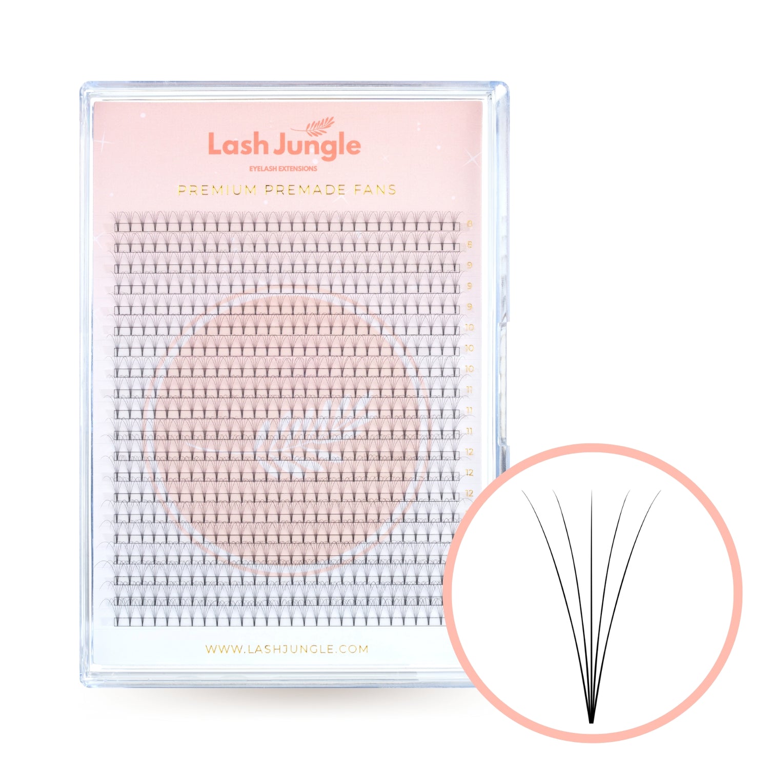 5D Ultra Dark Short Stem Premade Fans Lash Jungle