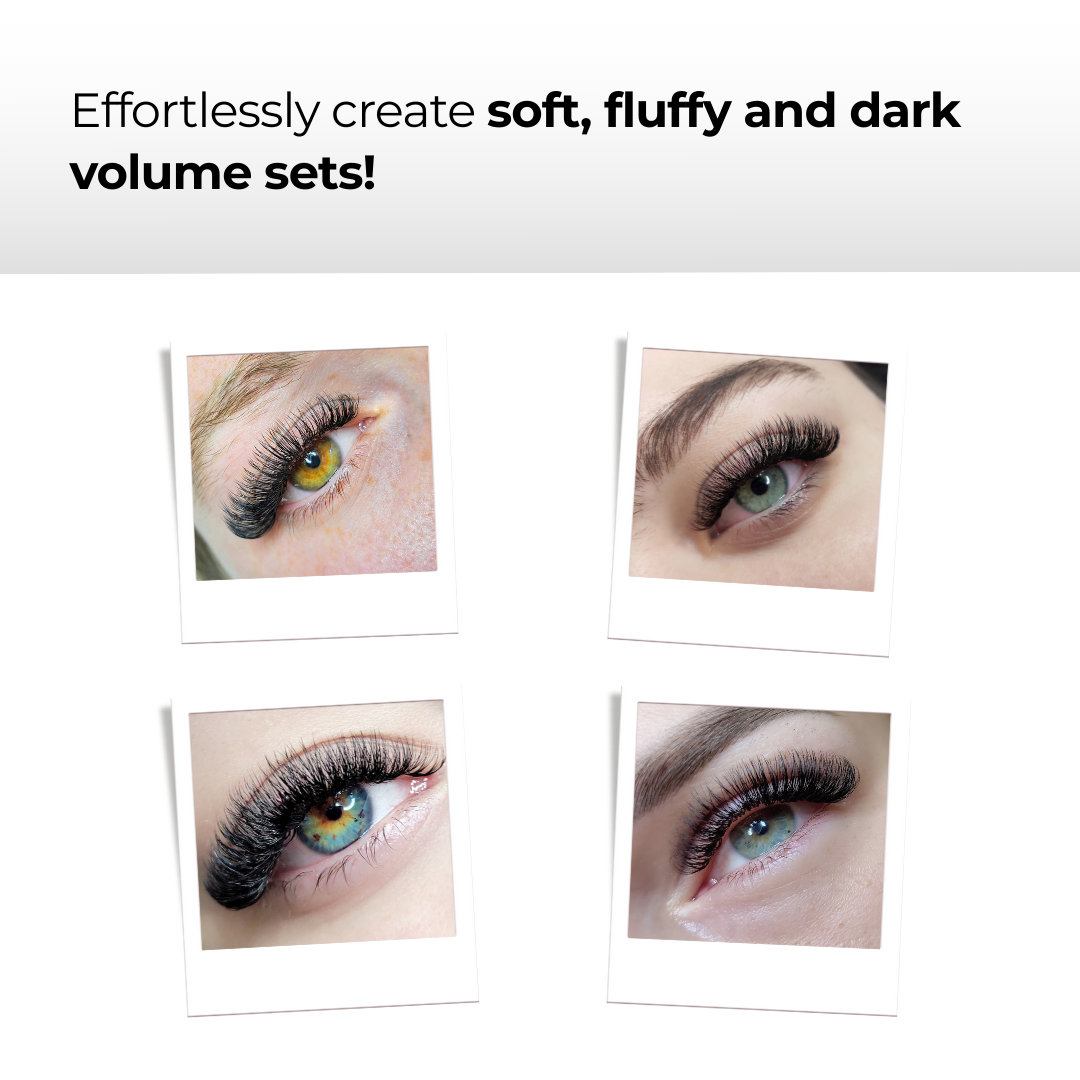 6D Premade Volume Fans Ultra Dark Long Stem