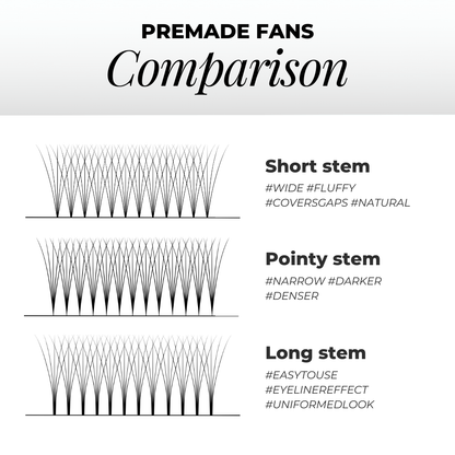 6D Premade Volume Fans Ultra Dark Pointy Stem