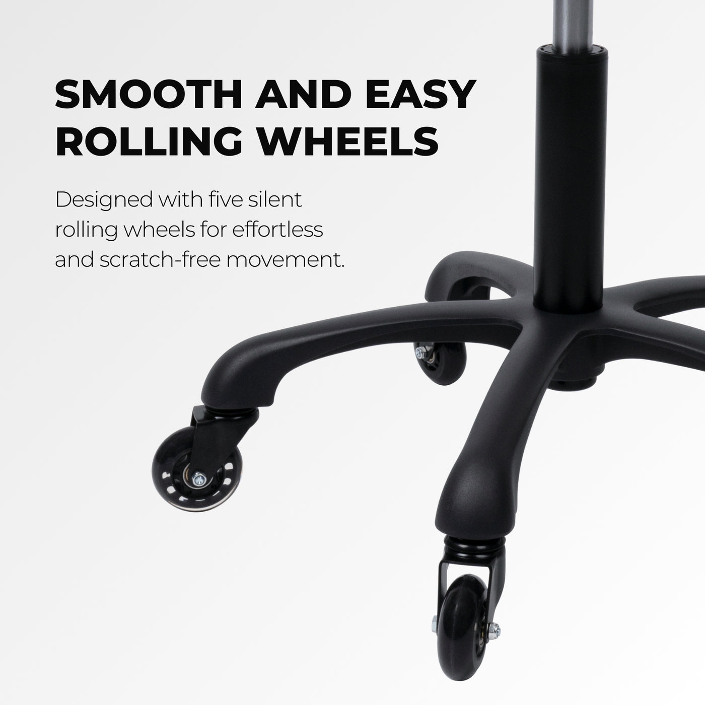 Ergonomic Salon Stool Lash Jungle - smooth rolling wheels