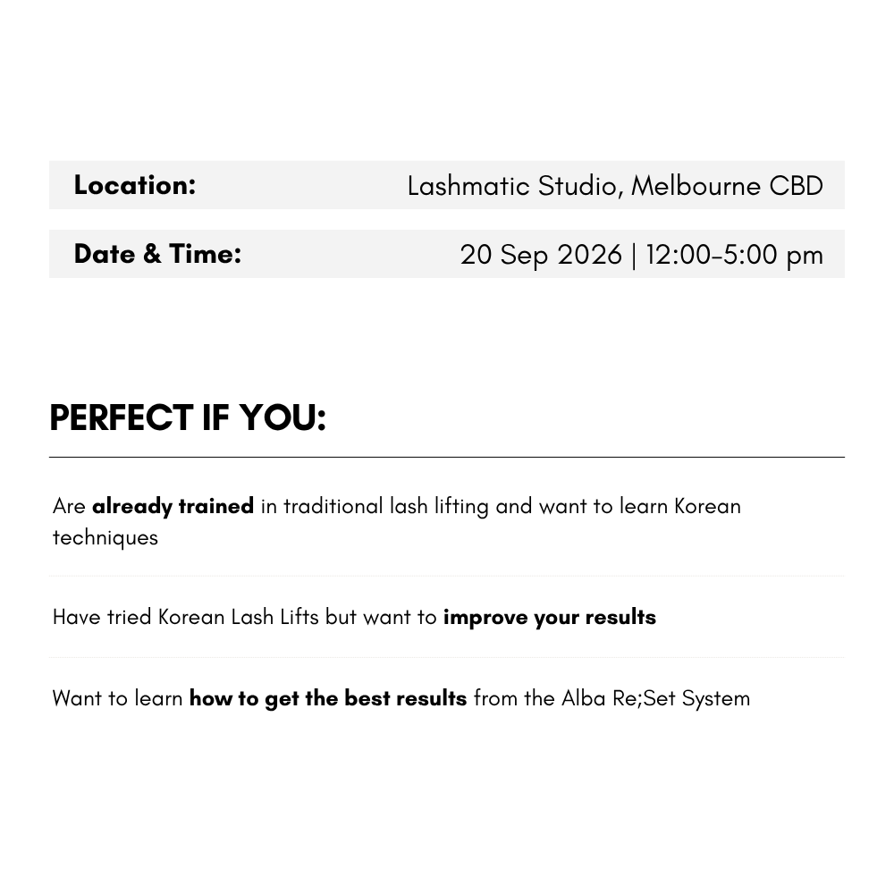Korean Lash Lift In-Person Masterclass