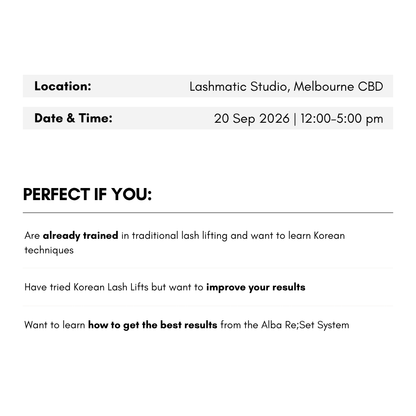 Korean Lash Lift In-Person Masterclass