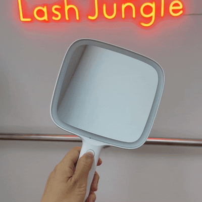 Lash Jungle LED Handheld Mirror Black and White