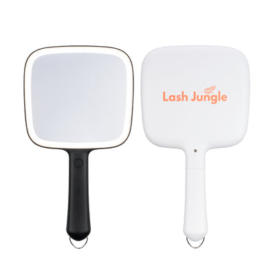 Lash Jungle LED Handheld Mirror Black and White