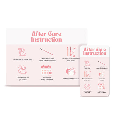 Eyelash Extension After Care Instructions Cards