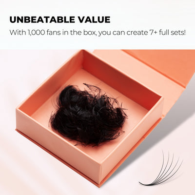 6D Loose Promade Fans - 1000 Premade Volume Lashes Loose fans 