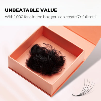 3D Loose Promade Fans - 1000 Premade Volume Lashes Loose fans 