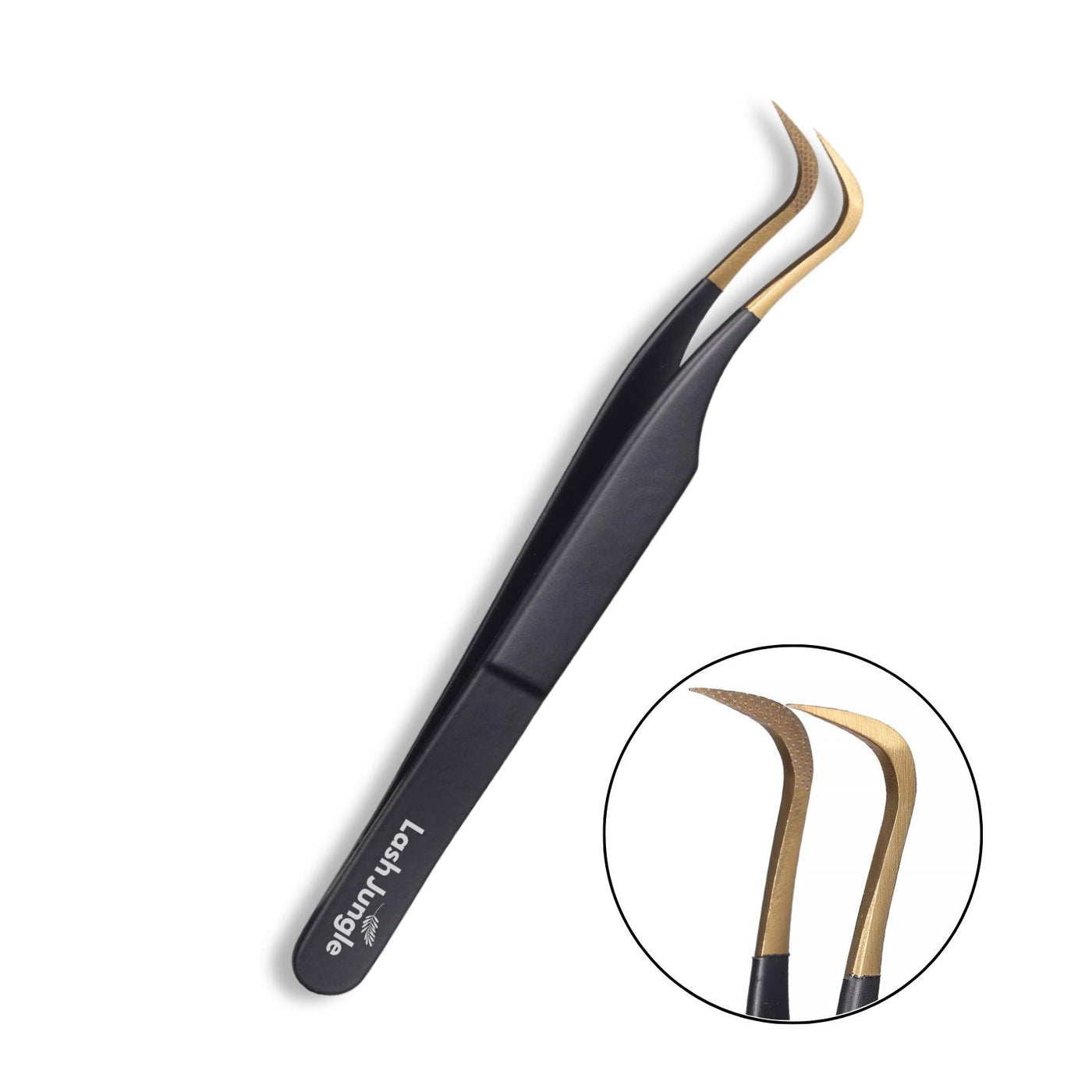 M curve fibre tip lash tweezers - black for eyelash extensions