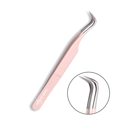 M Curve Fibre Tip Lash Tweezers - Pink for Eyelash Extensions