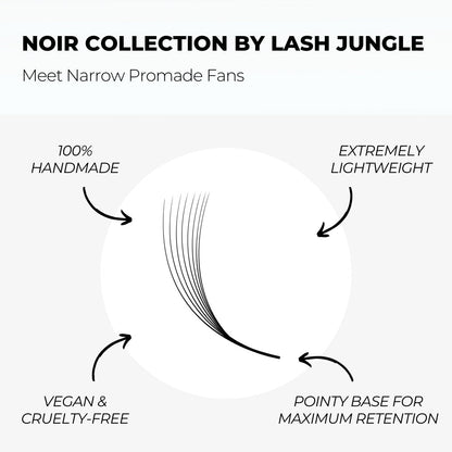 12D Narrow Loose Promade Fans (1000 Fans) - NOIR Collection