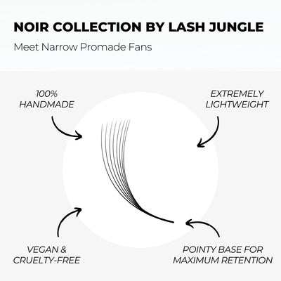 5D Narrow Loose Promade Fans (1000 Fans) - NOIR Collection