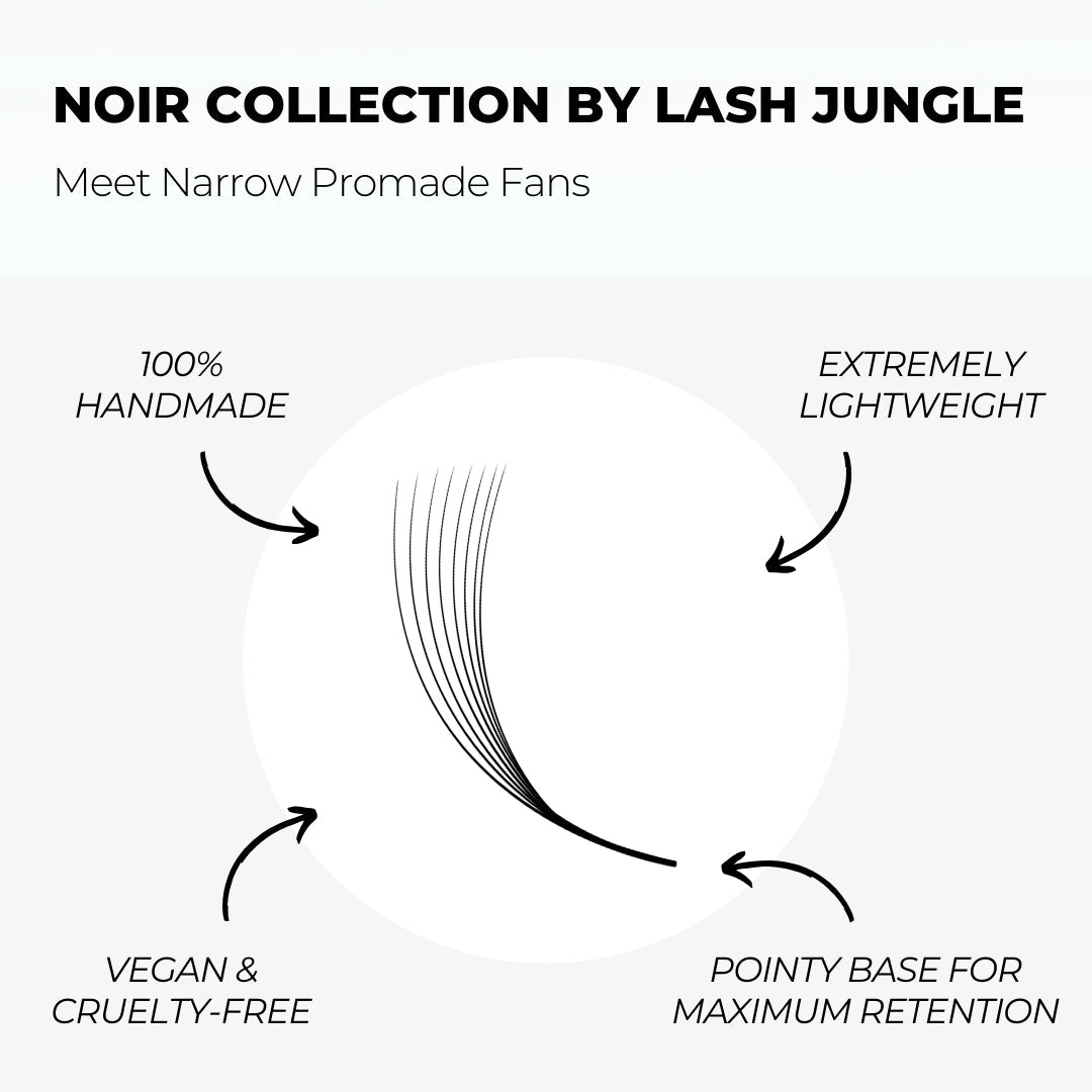 6D Narrow Loose Promade Fans (1000 Fans) - NOIR Collection