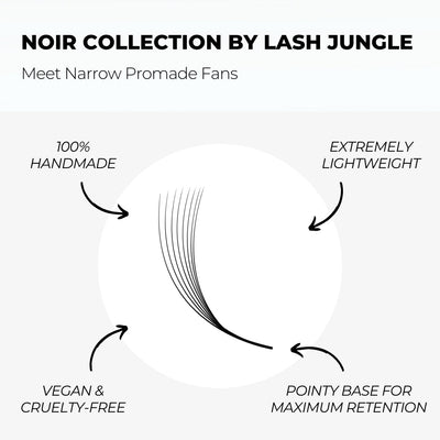 6D Narrow Loose Promade Fans (1000 Fans) - NOIR Collection