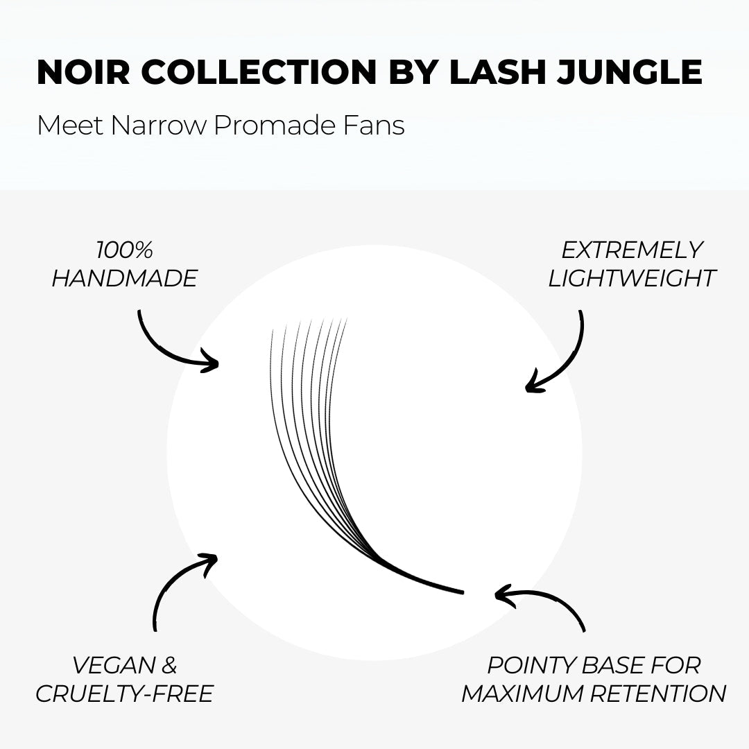 10D Narrow Loose Promade Fans (1000 Fans) - NOIR Collection