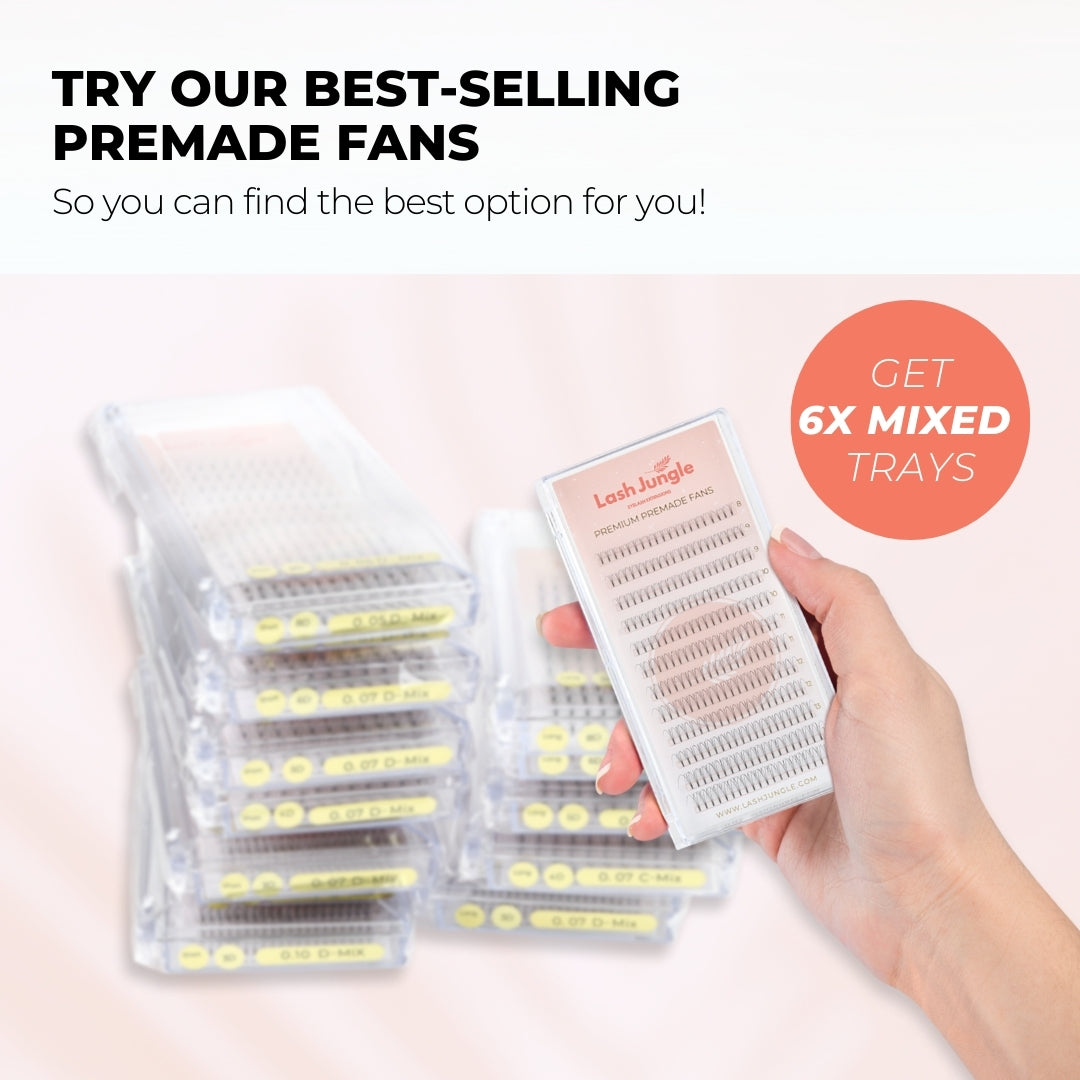 Premade Fans Sampler — 6x Mixed Trays – Lash Jungle