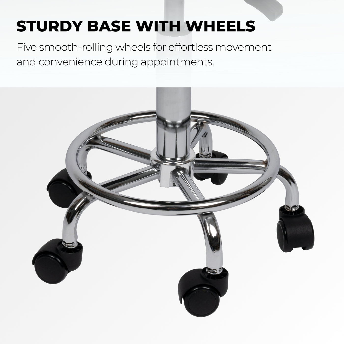 Lash Jungle Salon Stool - sturdy base and wheels