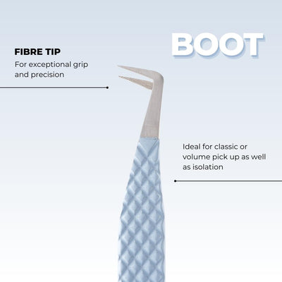 Sky Blue Fibre Tip Lash Tweezers - Boot