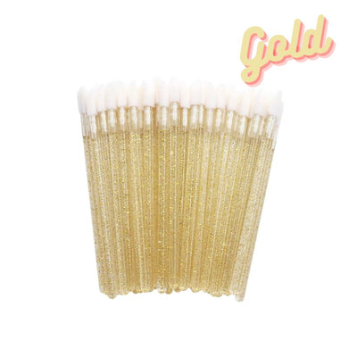 Flocked Applicator Brushes for Eyelash Extension Glitter - Gold 