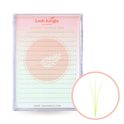 3D premade neon green lashes for eyelash extensions lash jungle