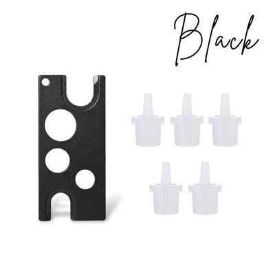 Black adhesive nozzle opener and replacement nozzles
