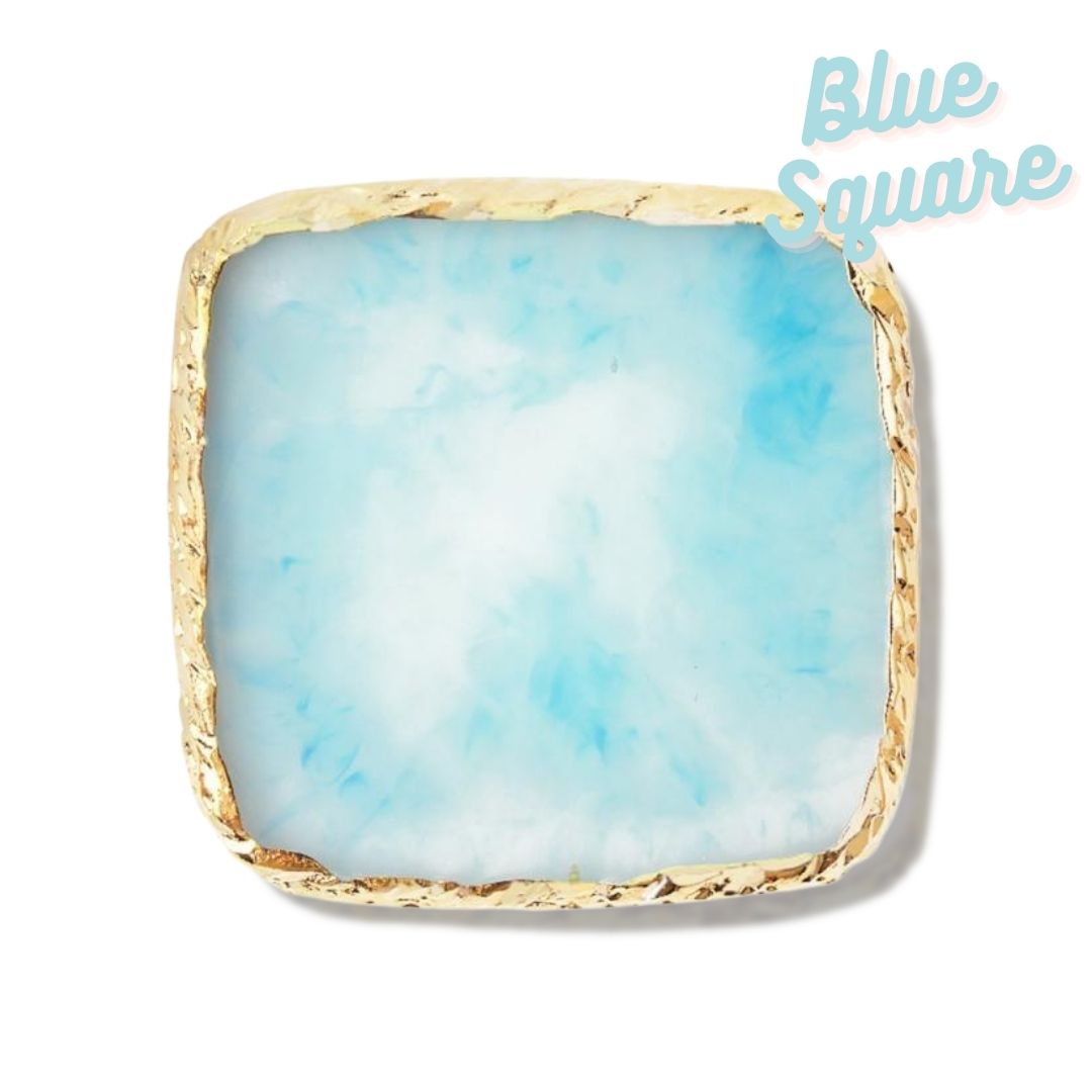 Gemstone Lash & Glue Holder Adhesive Palette - Blue Square