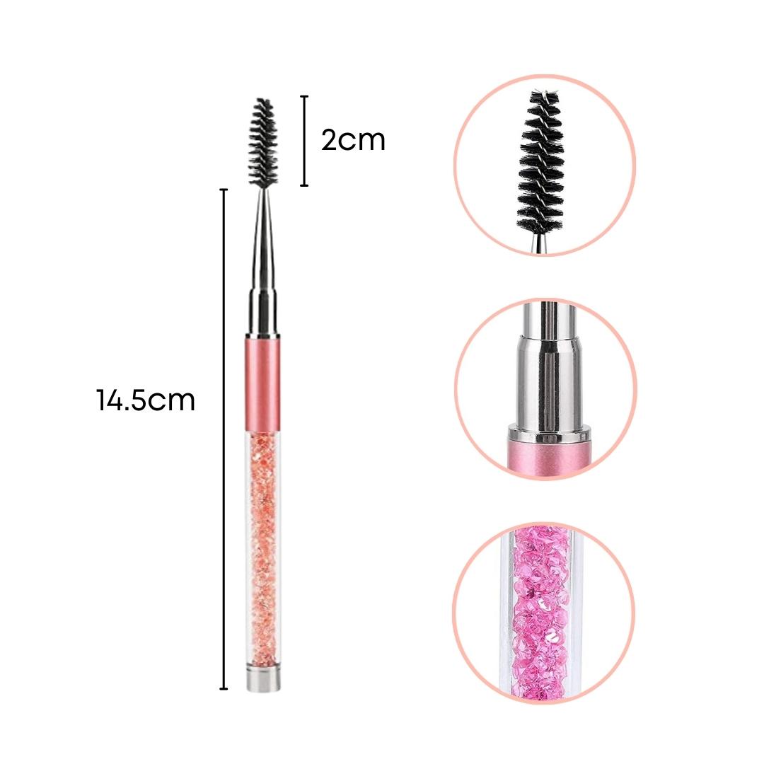 Crystal mascara wands for lash extensions