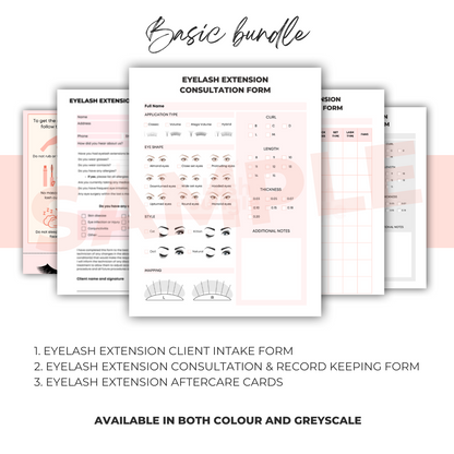 Essential Forms Bundle for Eyelash Extension - Digital Download