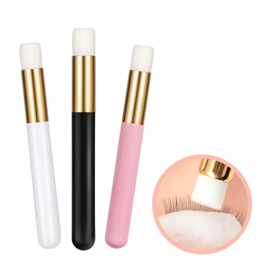 Lash cleansing brush for eyelash extensions