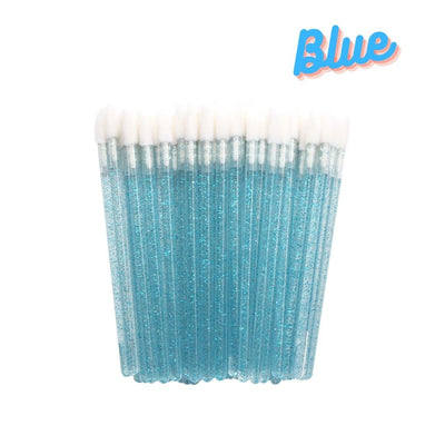 Flocked applicator brushes disposable for eyelash extensions blue