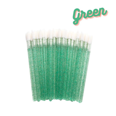 Flocked applicator brushes disposable for eyelash extensions green