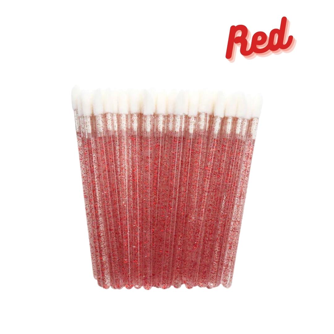 Flocked applicator brushes disposable for eyelash extensions red