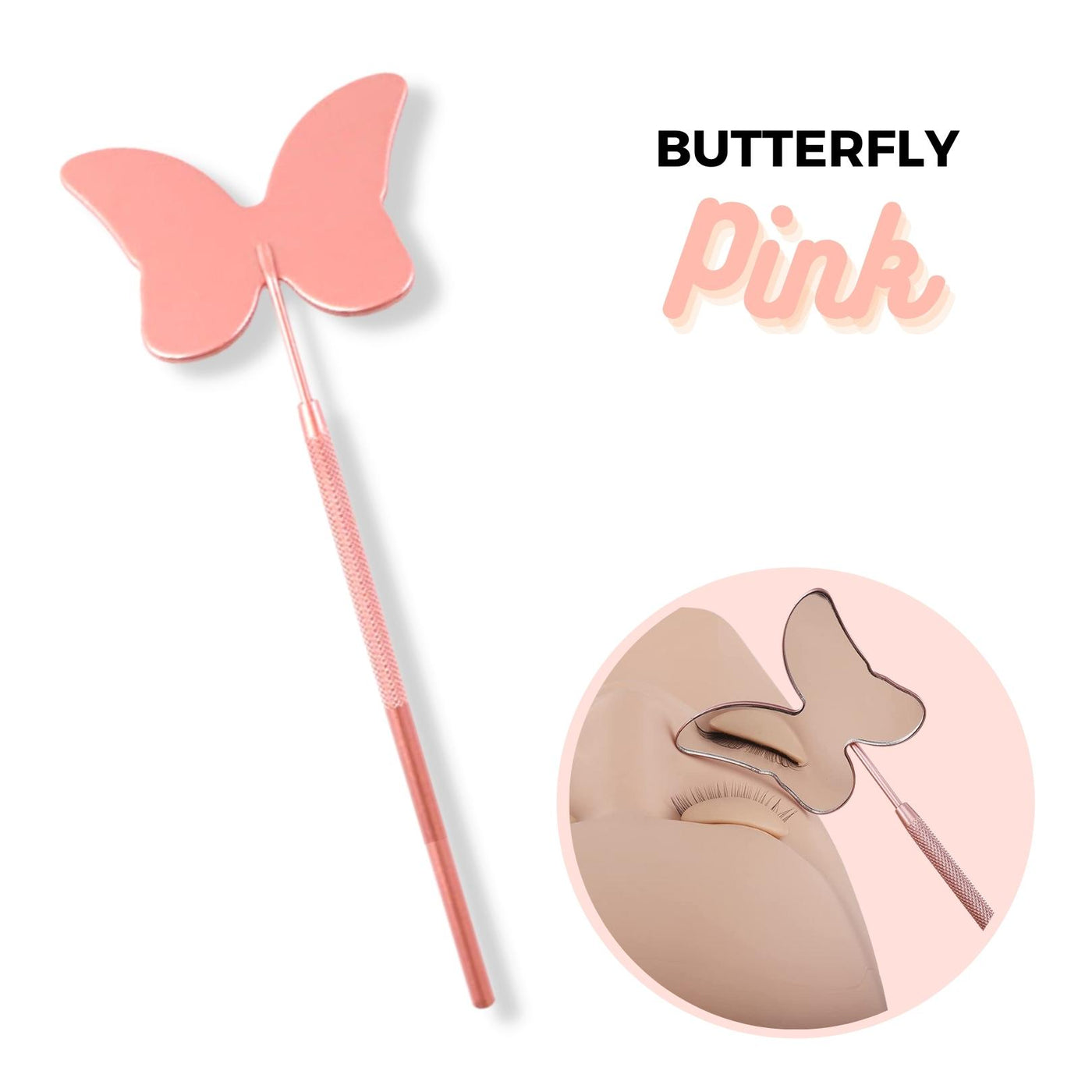 Pink Butterfly Large Lash Mirror for Eyelash Extensions