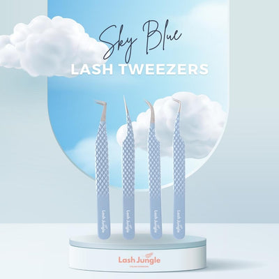 Sky Blue Lash Tweezers for Eyelash Extensions