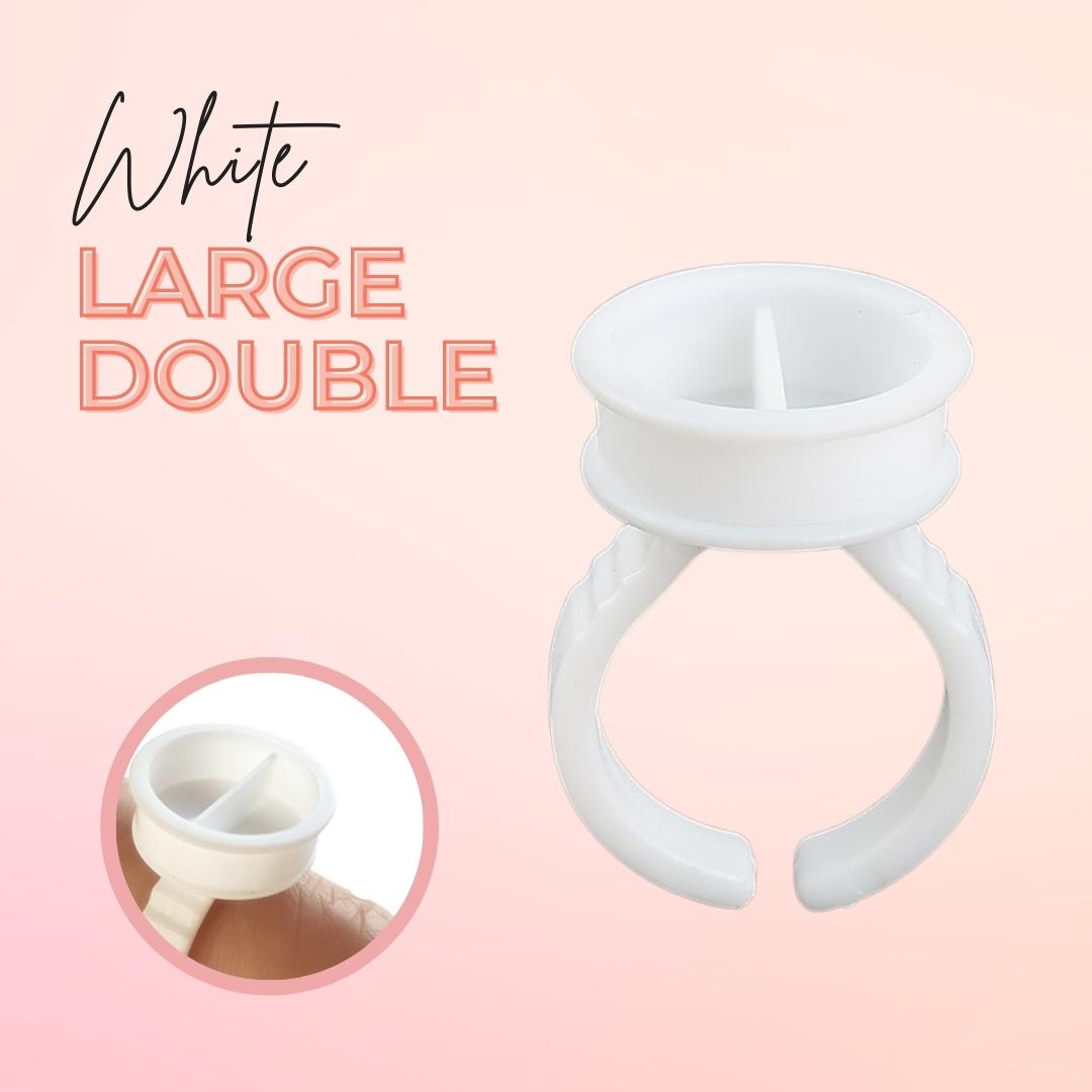Disposable Glue Rings White Large Double for Eyelash Extensions